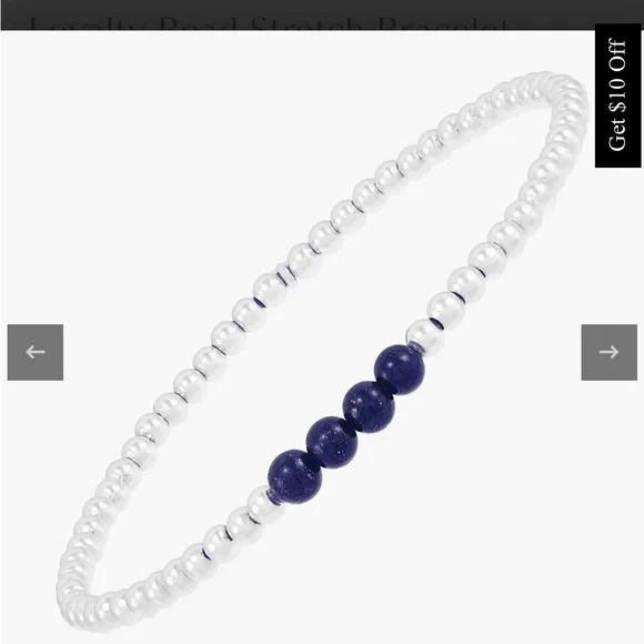 Silpada Silver and Blue Beaded Bracelet - Picture 1 of 6